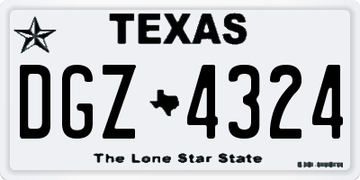 TX license plate DGZ4324