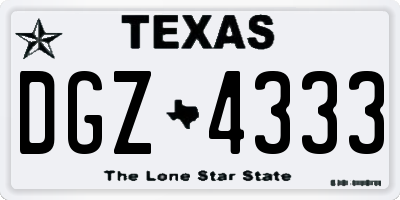 TX license plate DGZ4333