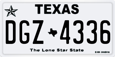TX license plate DGZ4336