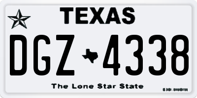TX license plate DGZ4338