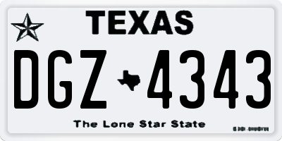 TX license plate DGZ4343