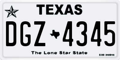 TX license plate DGZ4345