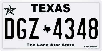 TX license plate DGZ4348