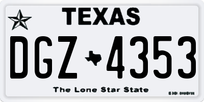 TX license plate DGZ4353