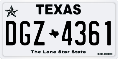 TX license plate DGZ4361