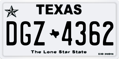 TX license plate DGZ4362