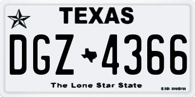 TX license plate DGZ4366