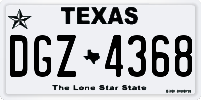 TX license plate DGZ4368