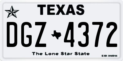TX license plate DGZ4372