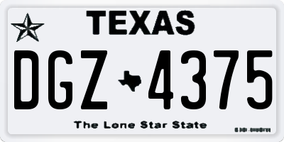 TX license plate DGZ4375