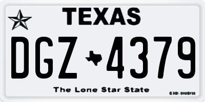 TX license plate DGZ4379