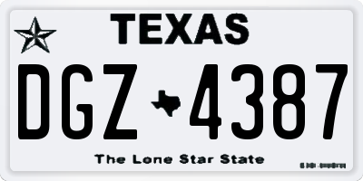 TX license plate DGZ4387