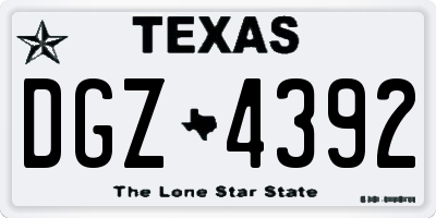 TX license plate DGZ4392