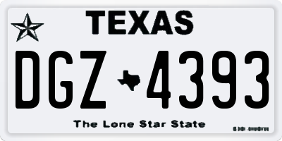 TX license plate DGZ4393