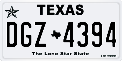 TX license plate DGZ4394