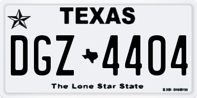 TX license plate DGZ4404