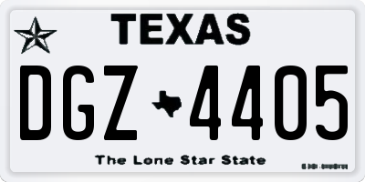 TX license plate DGZ4405