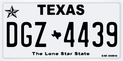 TX license plate DGZ4439