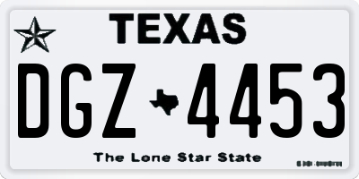 TX license plate DGZ4453