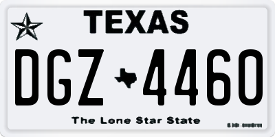 TX license plate DGZ4460