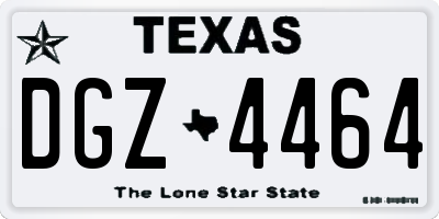 TX license plate DGZ4464
