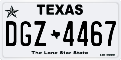 TX license plate DGZ4467