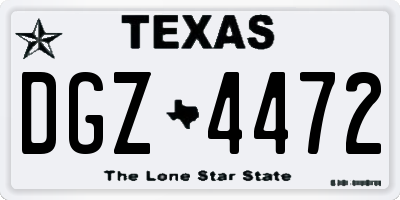 TX license plate DGZ4472