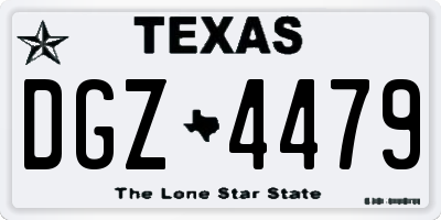 TX license plate DGZ4479