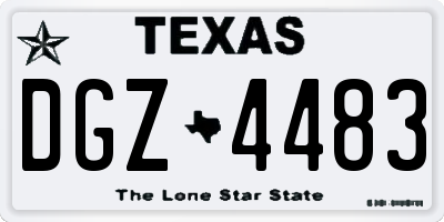 TX license plate DGZ4483