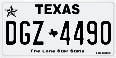 TX license plate DGZ4490