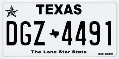 TX license plate DGZ4491