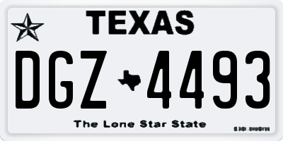TX license plate DGZ4493