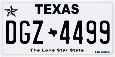 TX license plate DGZ4499