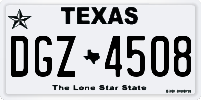 TX license plate DGZ4508