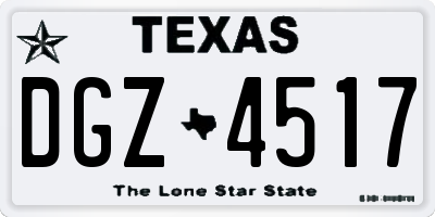 TX license plate DGZ4517