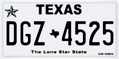 TX license plate DGZ4525