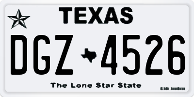 TX license plate DGZ4526