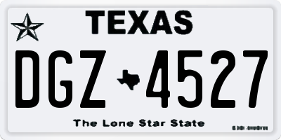 TX license plate DGZ4527