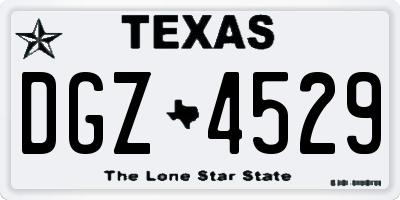 TX license plate DGZ4529