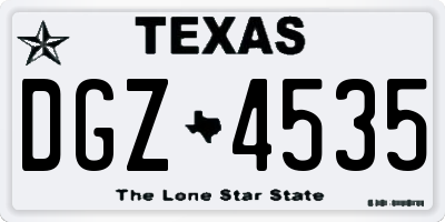TX license plate DGZ4535