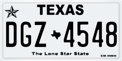 TX license plate DGZ4548