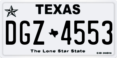 TX license plate DGZ4553
