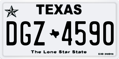 TX license plate DGZ4590