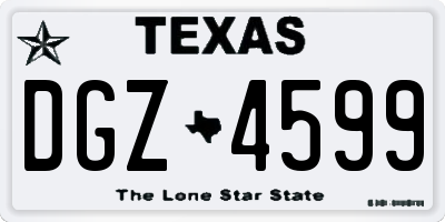 TX license plate DGZ4599