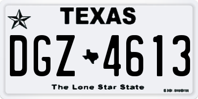 TX license plate DGZ4613
