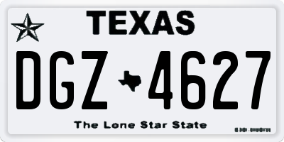 TX license plate DGZ4627
