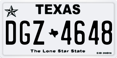 TX license plate DGZ4648