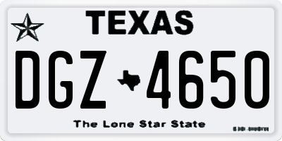 TX license plate DGZ4650