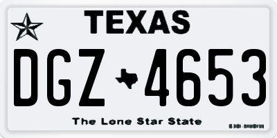 TX license plate DGZ4653