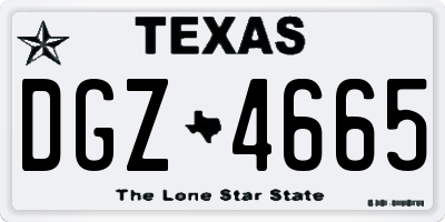 TX license plate DGZ4665
